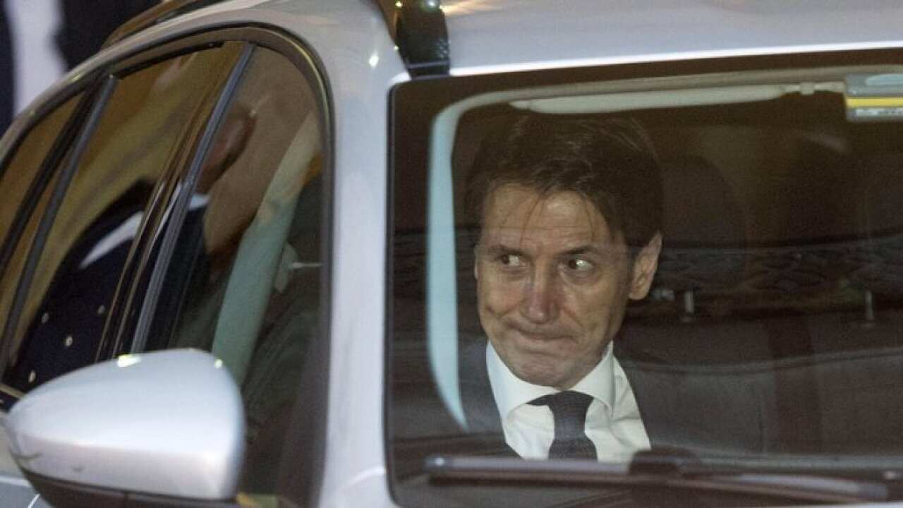 Premier-Designate Giuseppe Conte leaves the Qurinal after meeting Italian President Sergio Mattarella, in Rome, Italy, 27 May 2018.