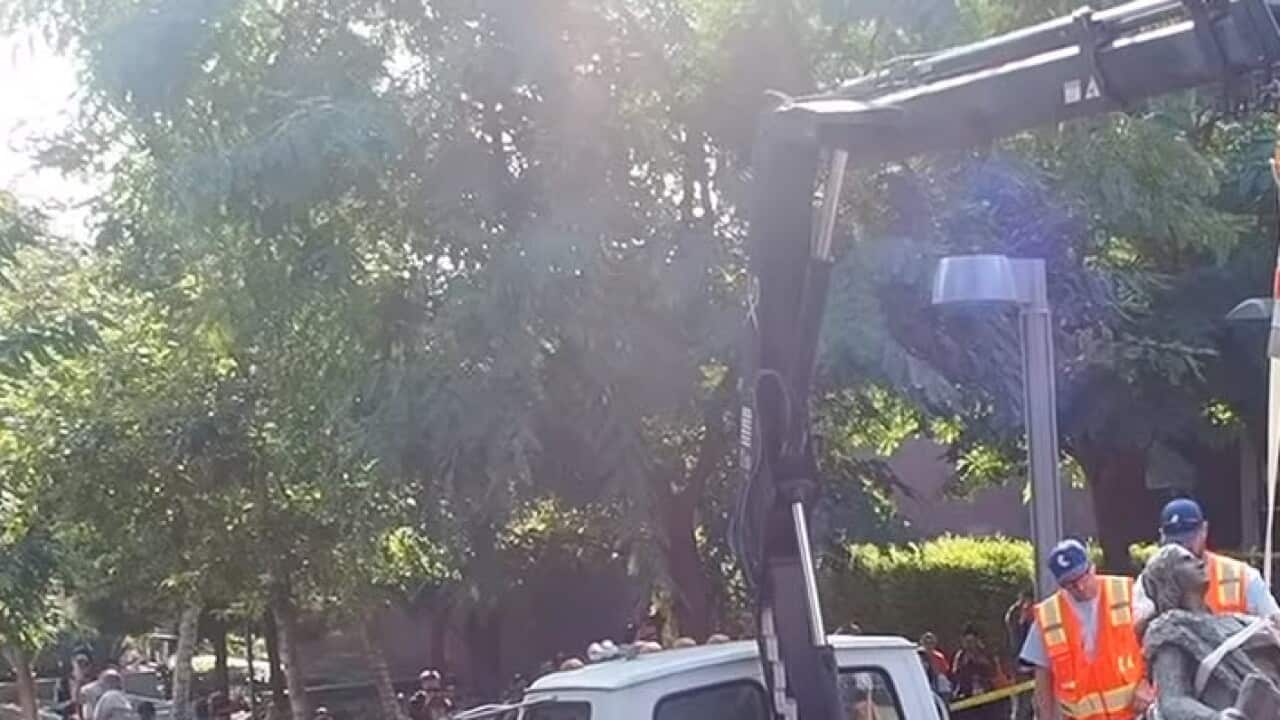 Columbus statue removed