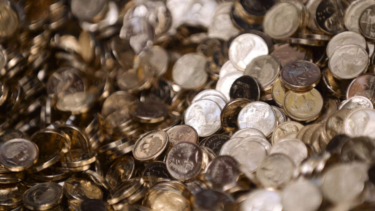 Newly struck 2 dollar coins