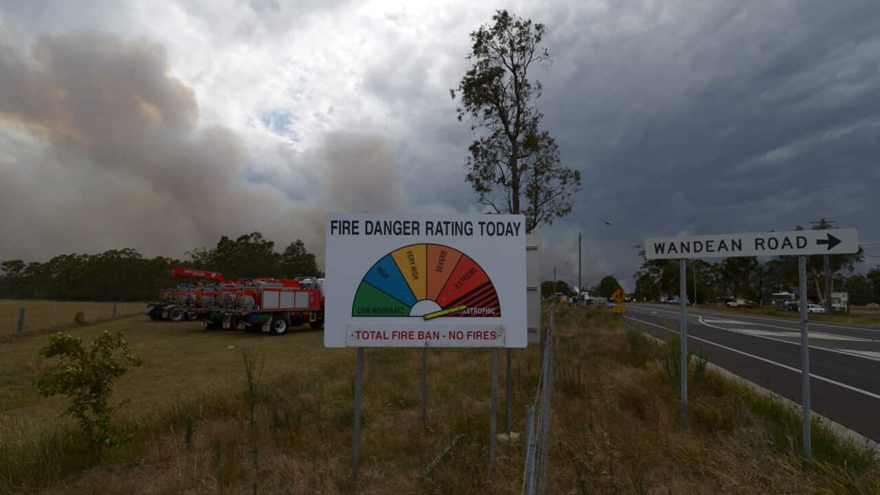 A fire danger rating sign on the NSW south coast in 2013