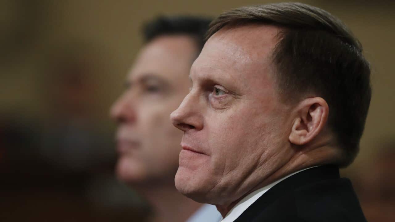 National Security Agency Director Michael Rogers, front, and FBI Director James Comey, testify on Capitol Hill in Washington, Monday, March 20, 2017.
