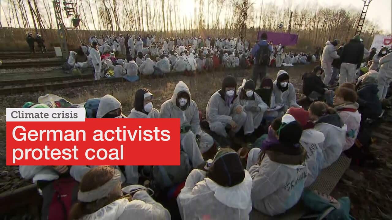 German Activist protest open-cut coal mine