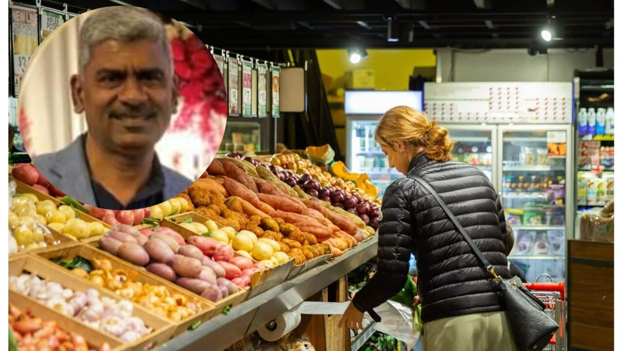 A woman shops at a supermarket in Sydney