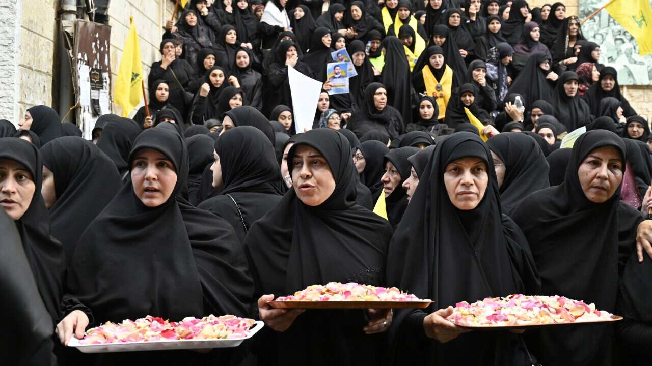 Hezbollah holds funeral for four people killed in pagers explosion in Lebanon
