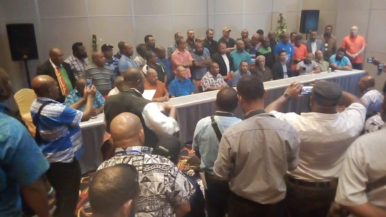 Opposition MPs and PNG government defectors prepare for vote of no confidence in PM Peter O'Neill.