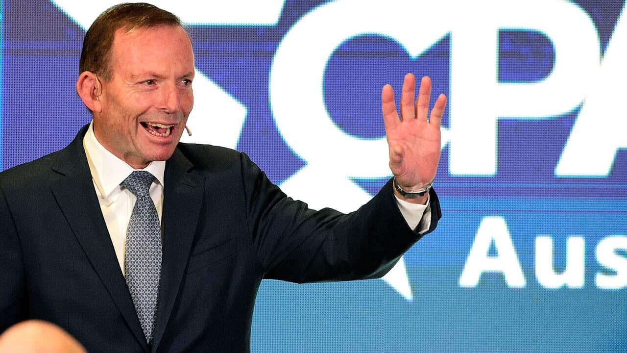 Tony Abbott during his address at the Conservative Political Action Conference.