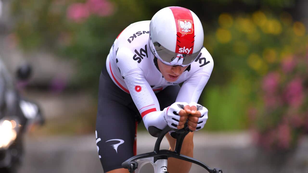 Michal Kwiatkowski won the opening prologue of the 2018 Critérium du Dauphiné (Getty)