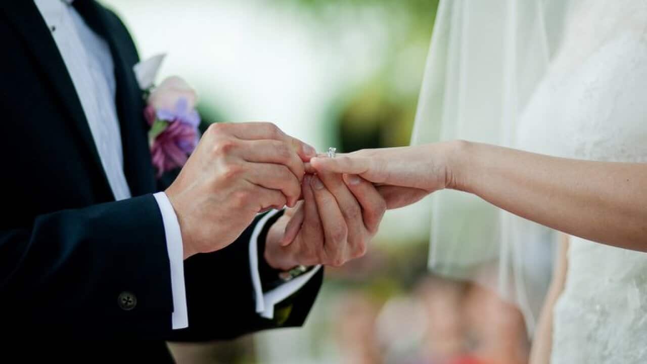 Couple Exchanging Wedding Ring