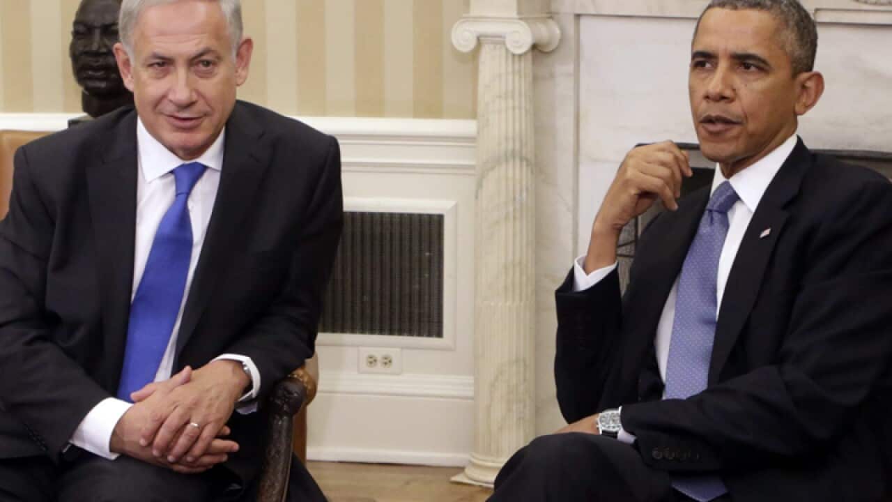 US President Barack Obama (R) and Israeli PM Benjamin Netanyahu