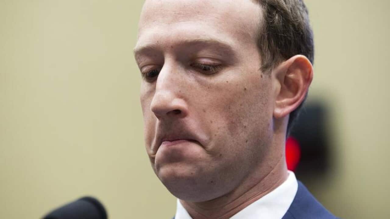 CEO of Facebook Mark Zuckerberg testifiesin the US.
