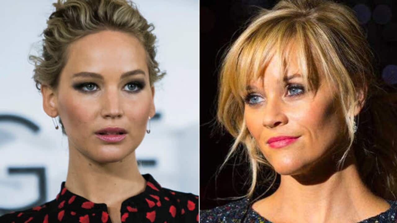 Jennifer Lawrence (L) and Reece Witherspoon