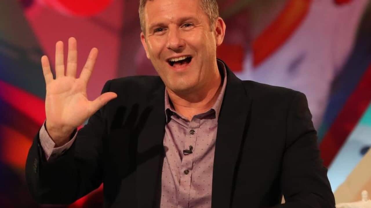 File image of Adam Hills in the studio during a dress rehearsal.