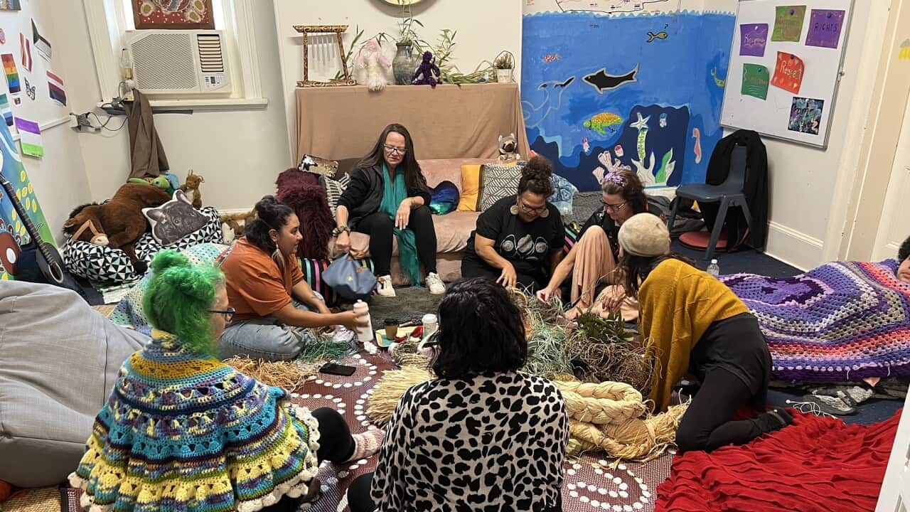 A weaving circle at the healing hub (SBS - Sandra Fulloon).jpg