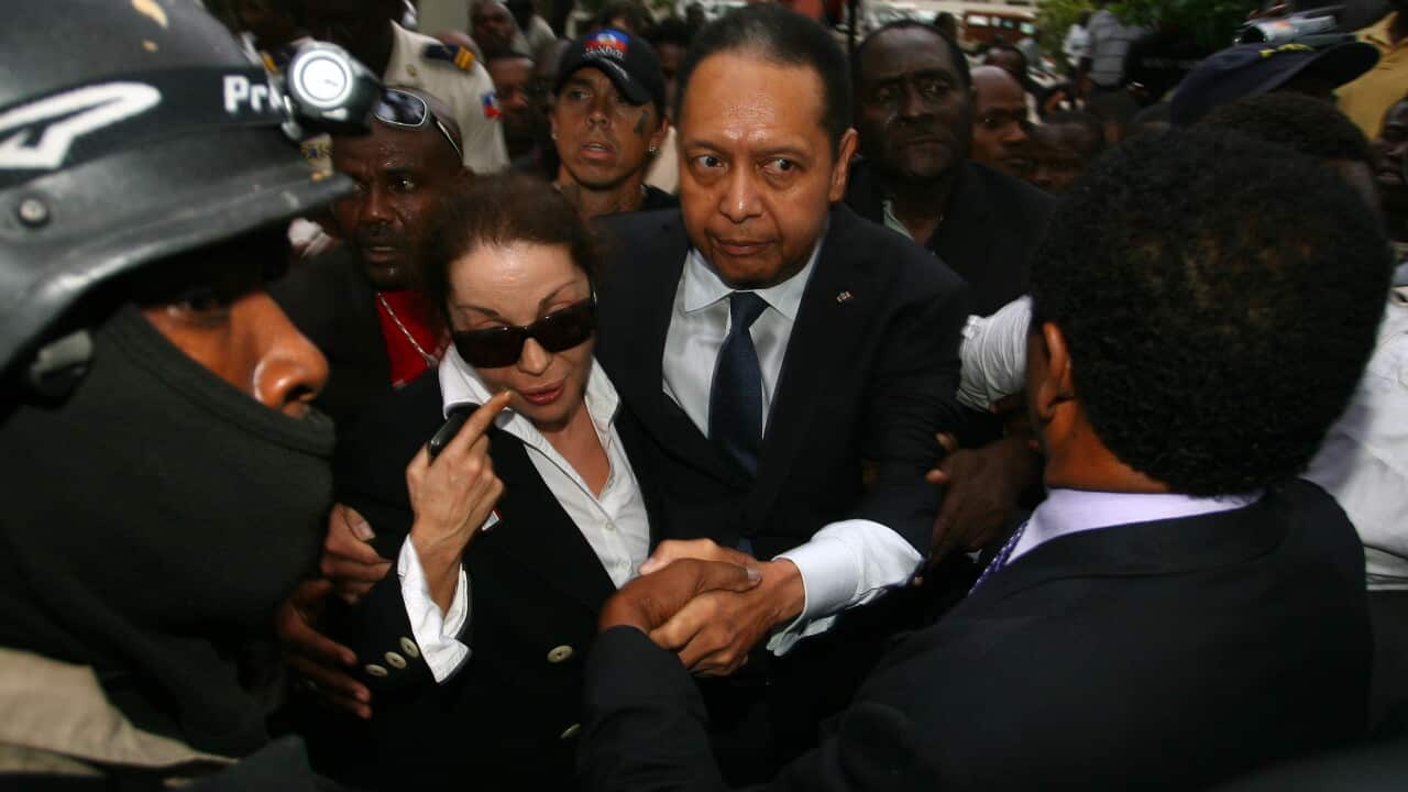 Jean-Claude "Baby Doc" Duvalier at court for corruption trial in 2011