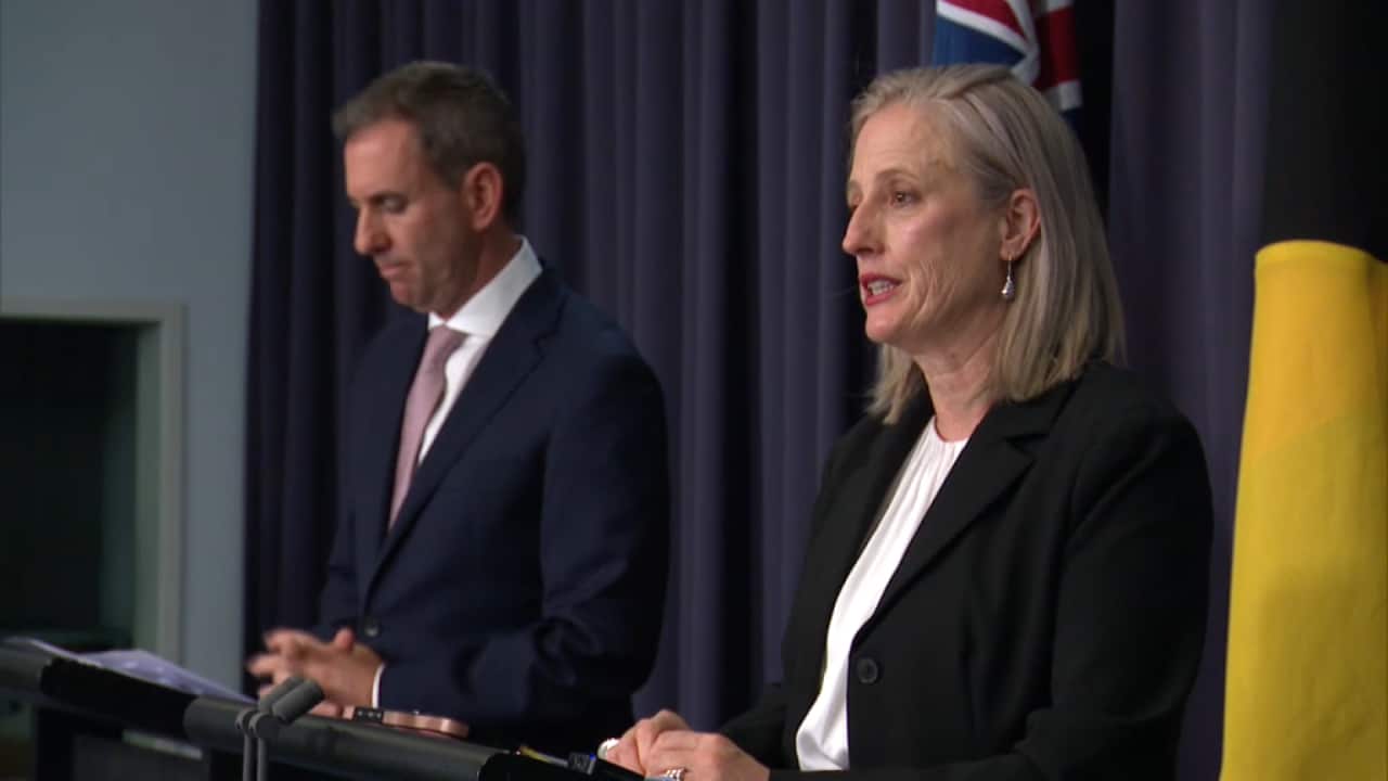 Jim Chalmers and Katy Gallagher address Australia's improved budget balance