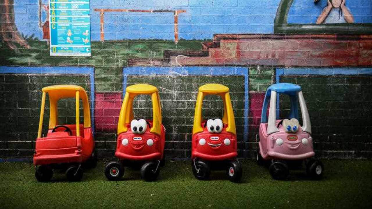 Play equipment is seen at the Mud Puddles Cottage Child Care Centre in Sydney