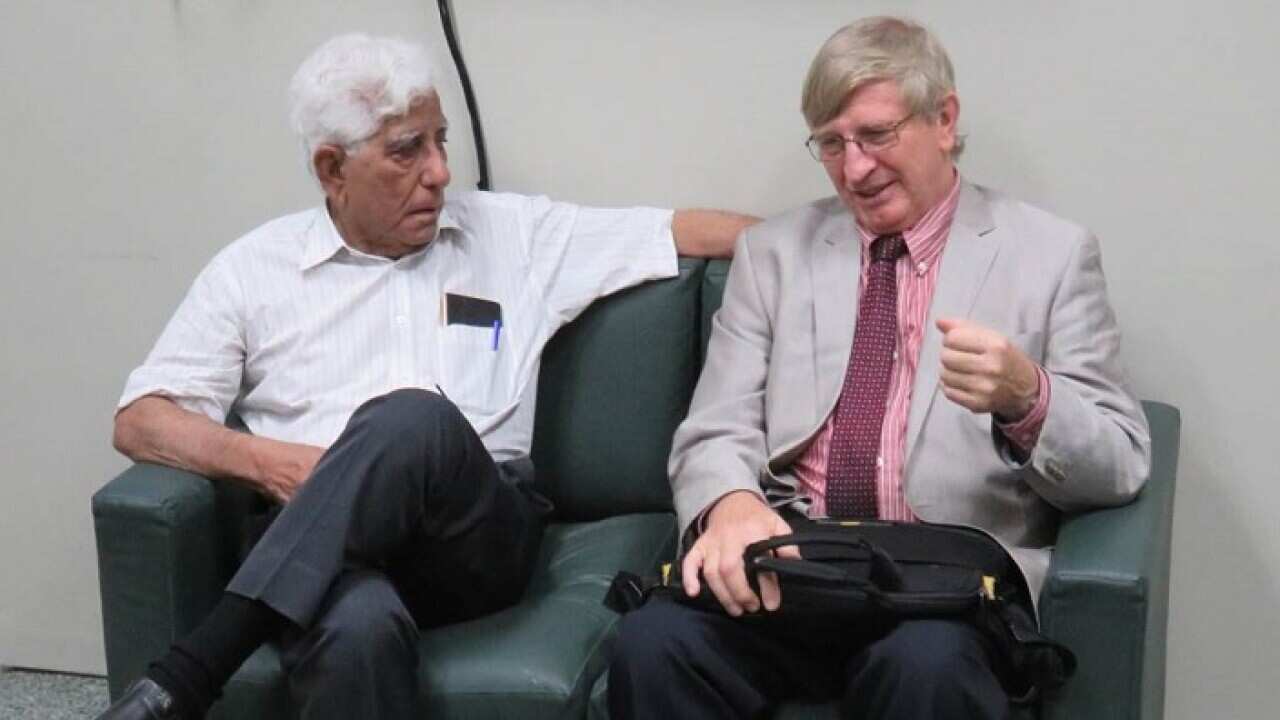 Professor Jeremy Chapman with Professor Adibul Hasan Rizvi at Sindh Institute of Urology and Transplant (SIUT), Karachi.