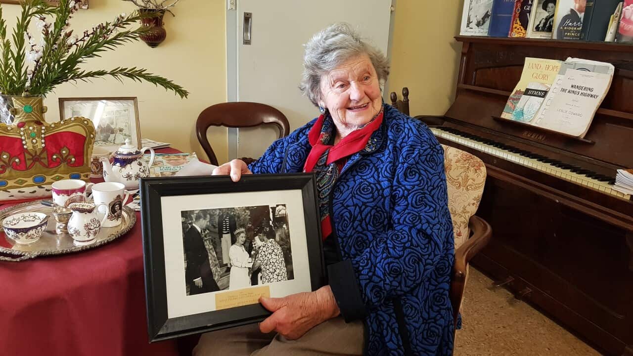 Royal enthusiast Norma Higginson from Wagga Wagga has fond memories of meeting the Queen (SBS).jpg