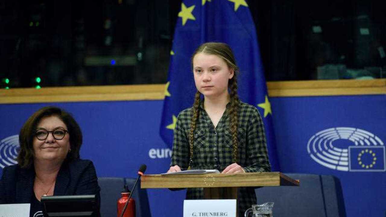 Speaking to the EU, Greta Thunberg urged European leaders to act on climate change.