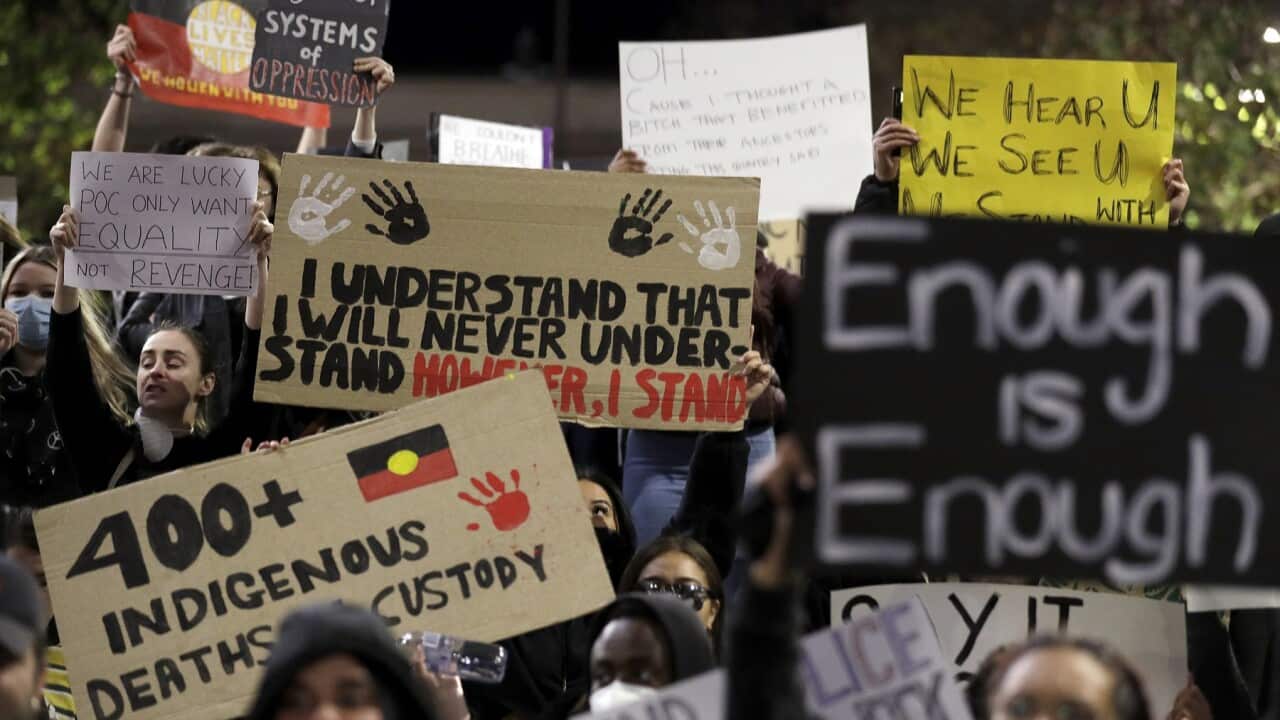 Protesters gather in Sydney in June