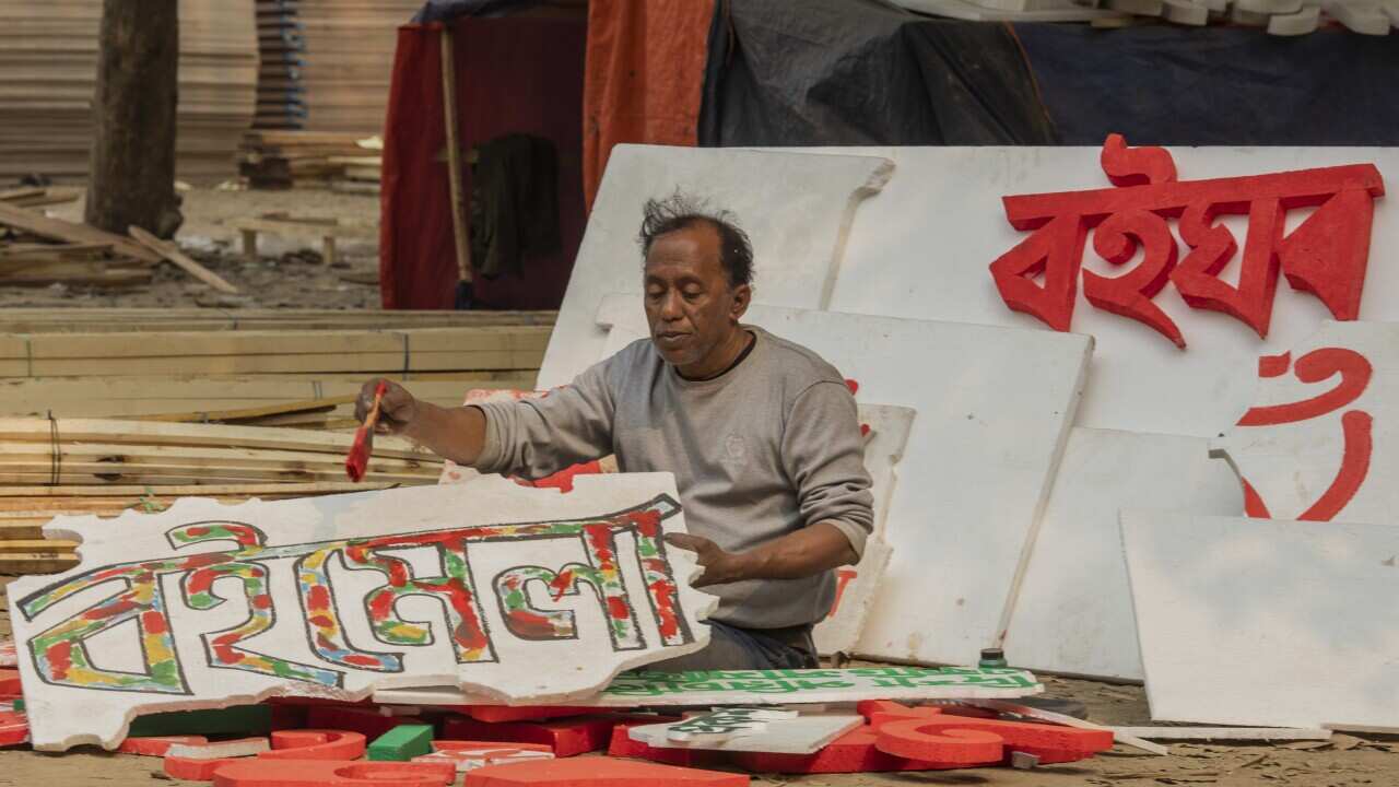 Preparation ahead of the opening of Amar Ekushey Book Fair in Dhaka, Bangladesh - 30 Jan 2024
