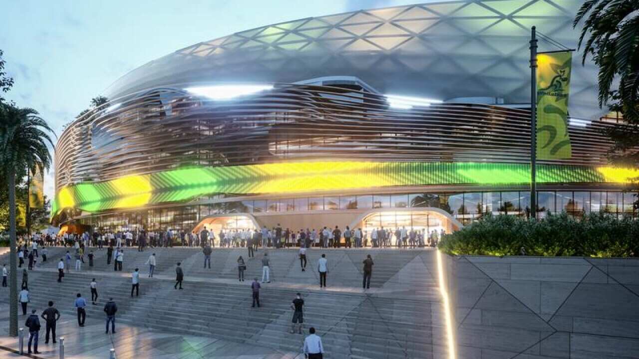 A architectural render of the new Sydney Football Stadium.