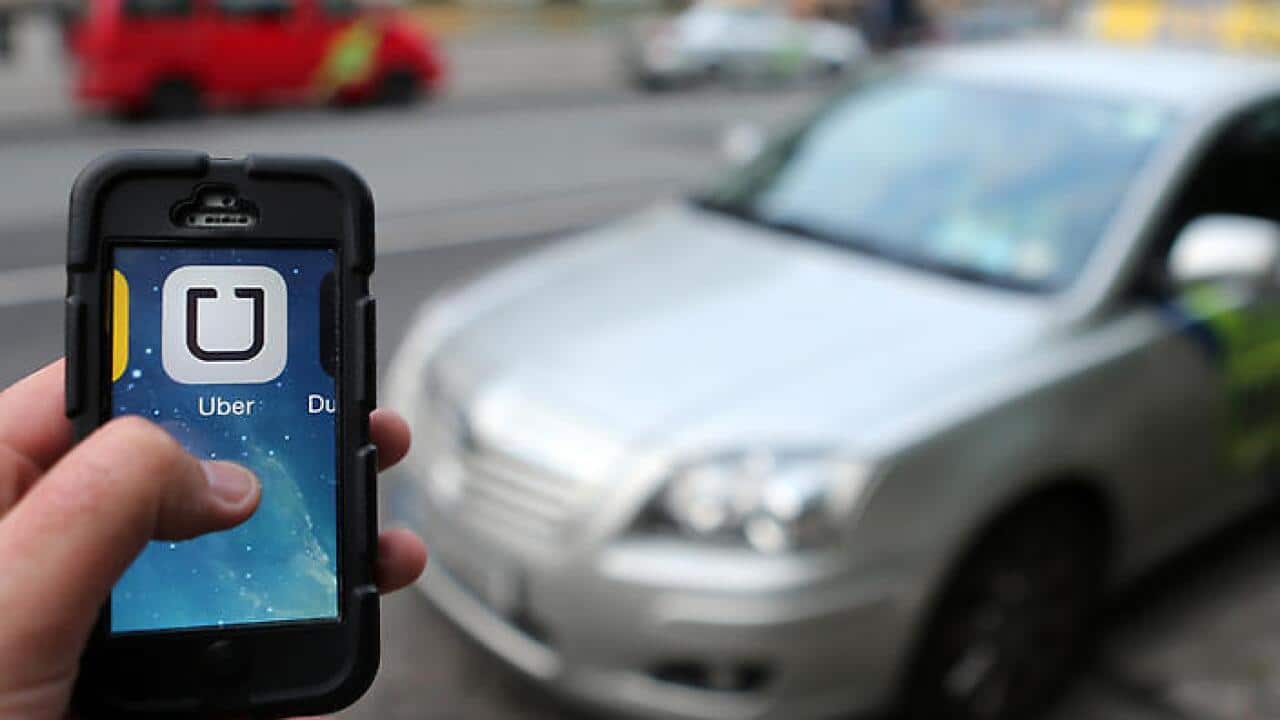 The Uber mobile phone public transport app in use in Dublin.. Picture date: Saturday May 31, 2014. Photo credit should read: Niall Carson/PA Wire