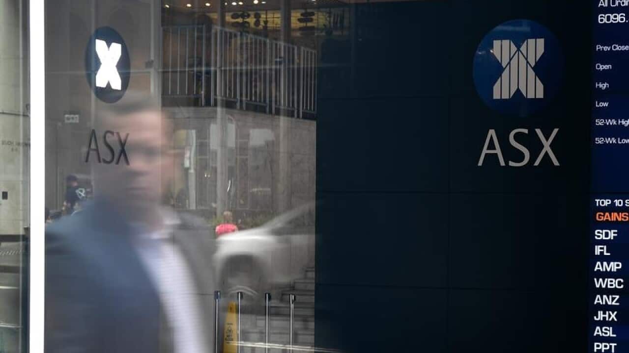 The indicator board at the ASX.