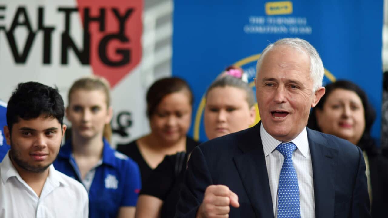 Prime Minister Malcolm Turnbull on the 2016 federal election campaign trail