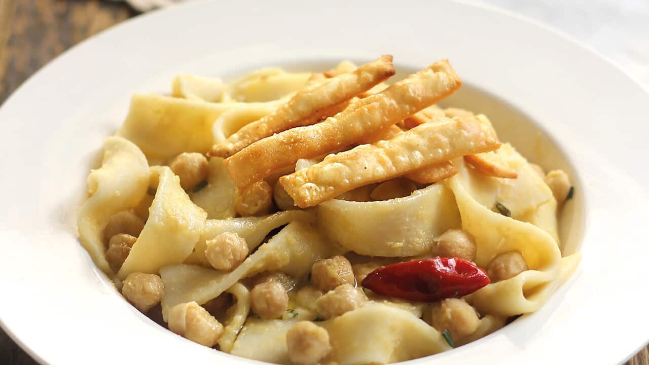 Chickpea and tria pasta