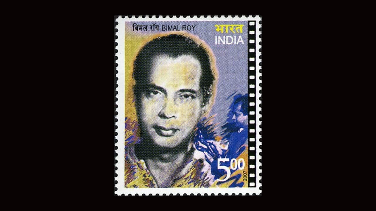 2007 India Post stamp commemorating Bimal Roy