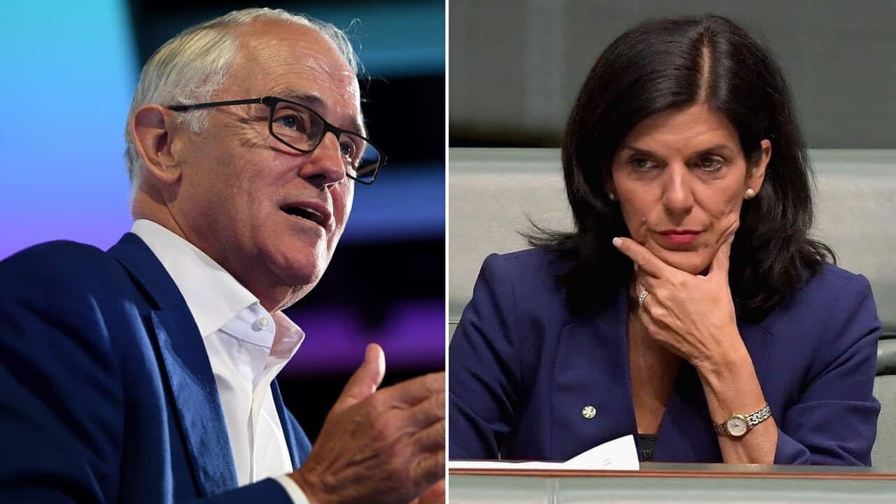Malcolm Turnbull and Julia Banks.