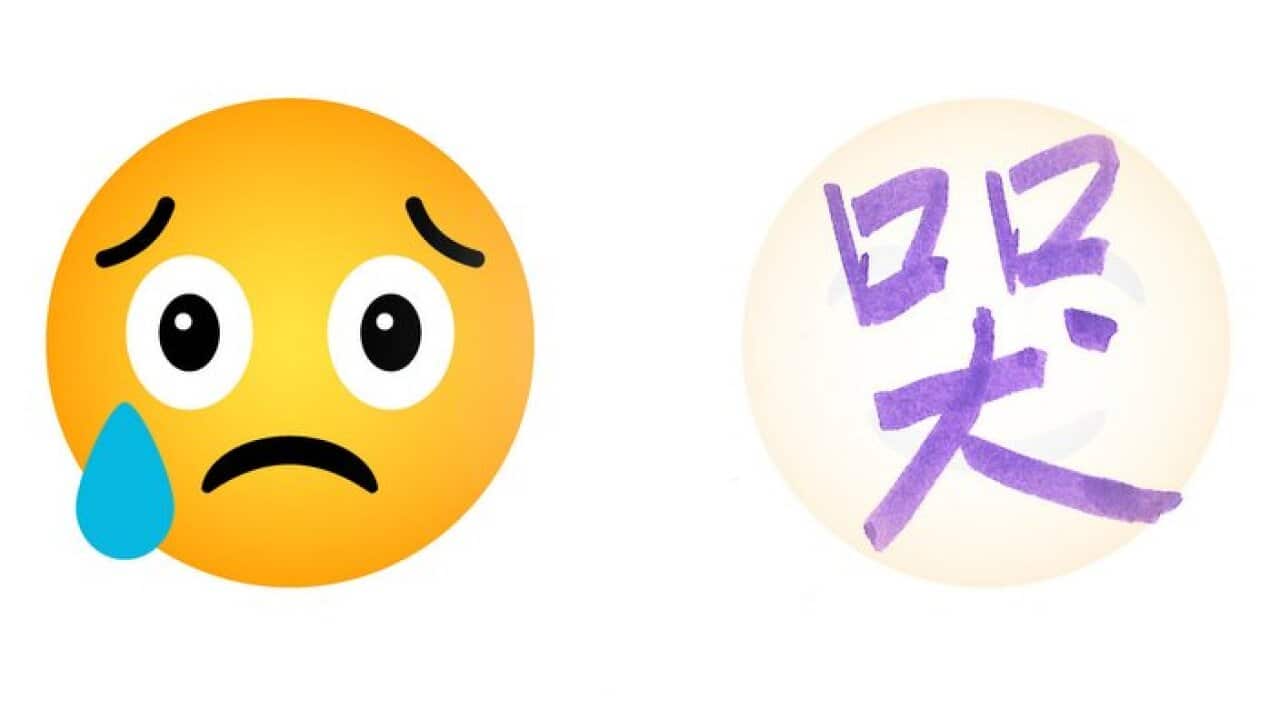 Chinese character of crying