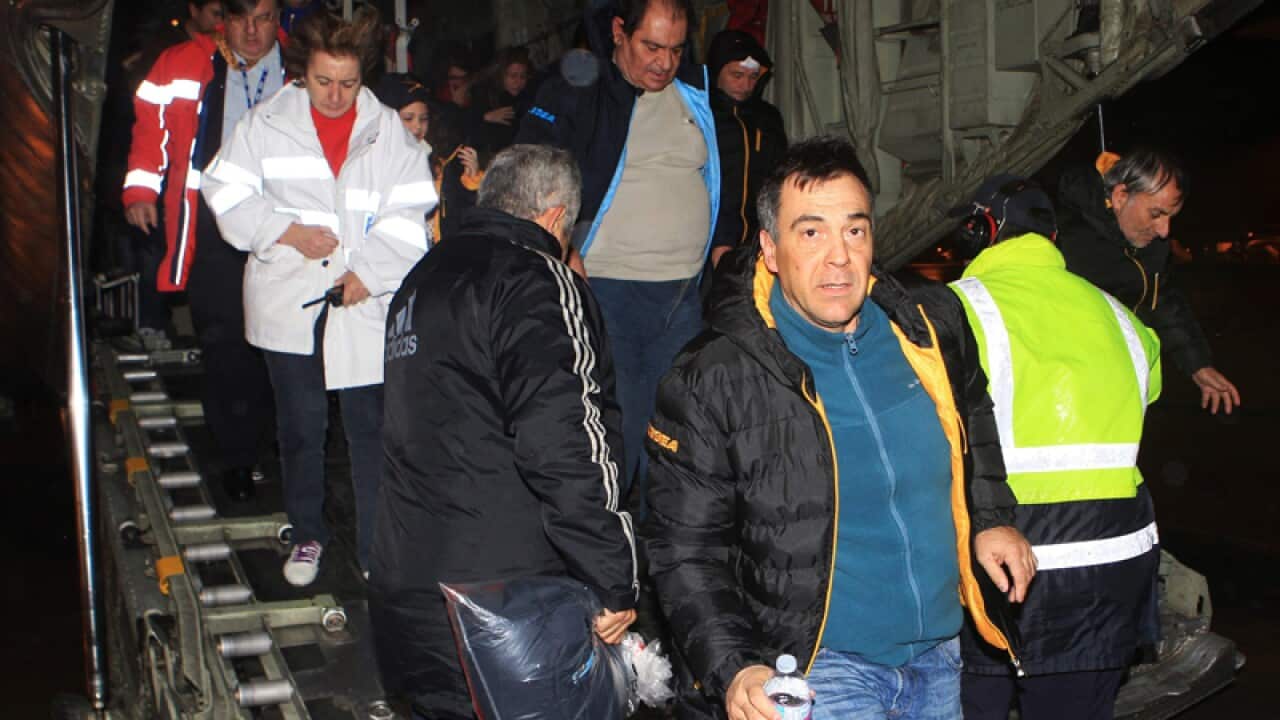 Rescued passengers of the Norman Atlantic accident arrive in Athens