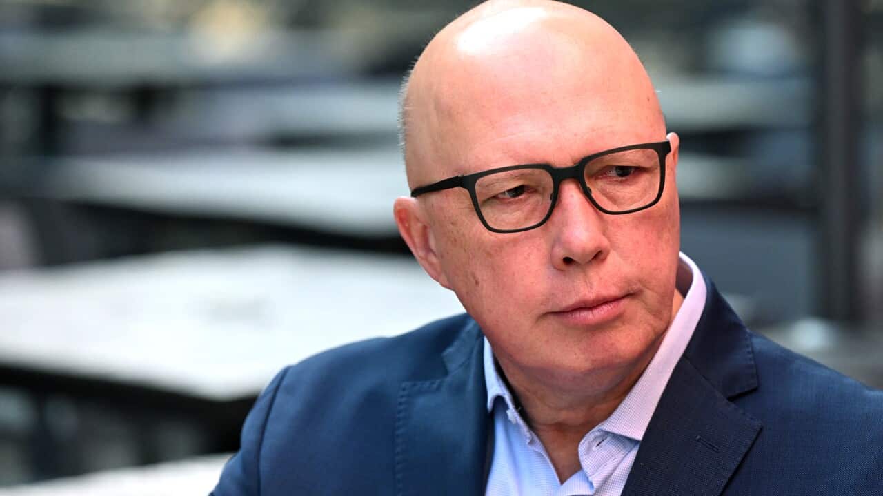 Bald man in glasses looks out from camera.