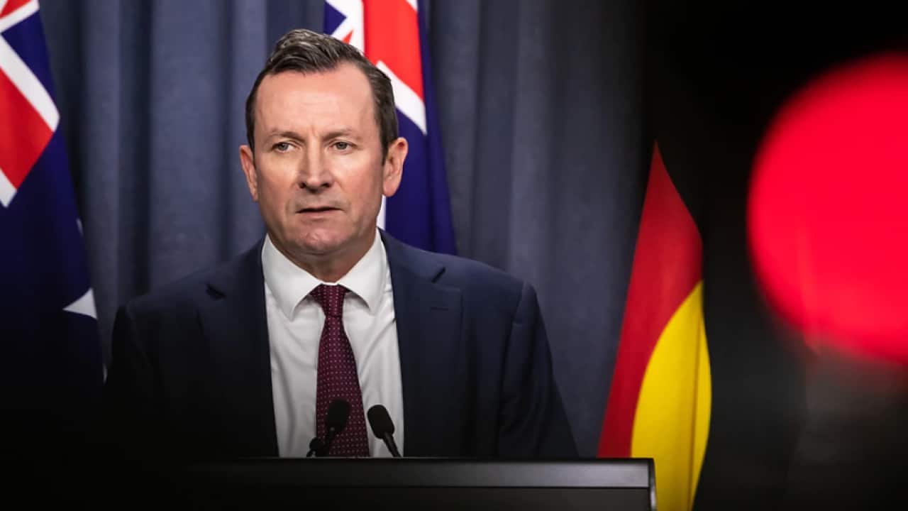 WA Premier Mark McGowan speaks during an announcement in Perth, Monday, December 13, 2021.