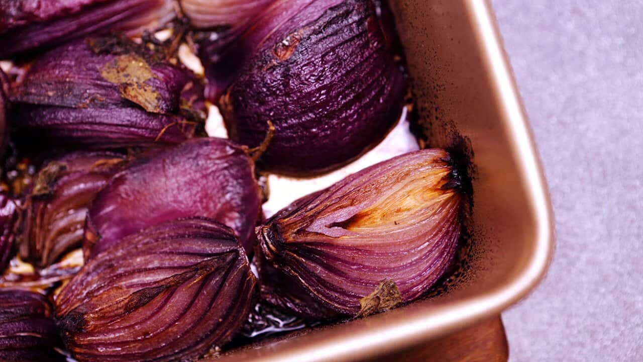 Oregano and balsamic roasted onion