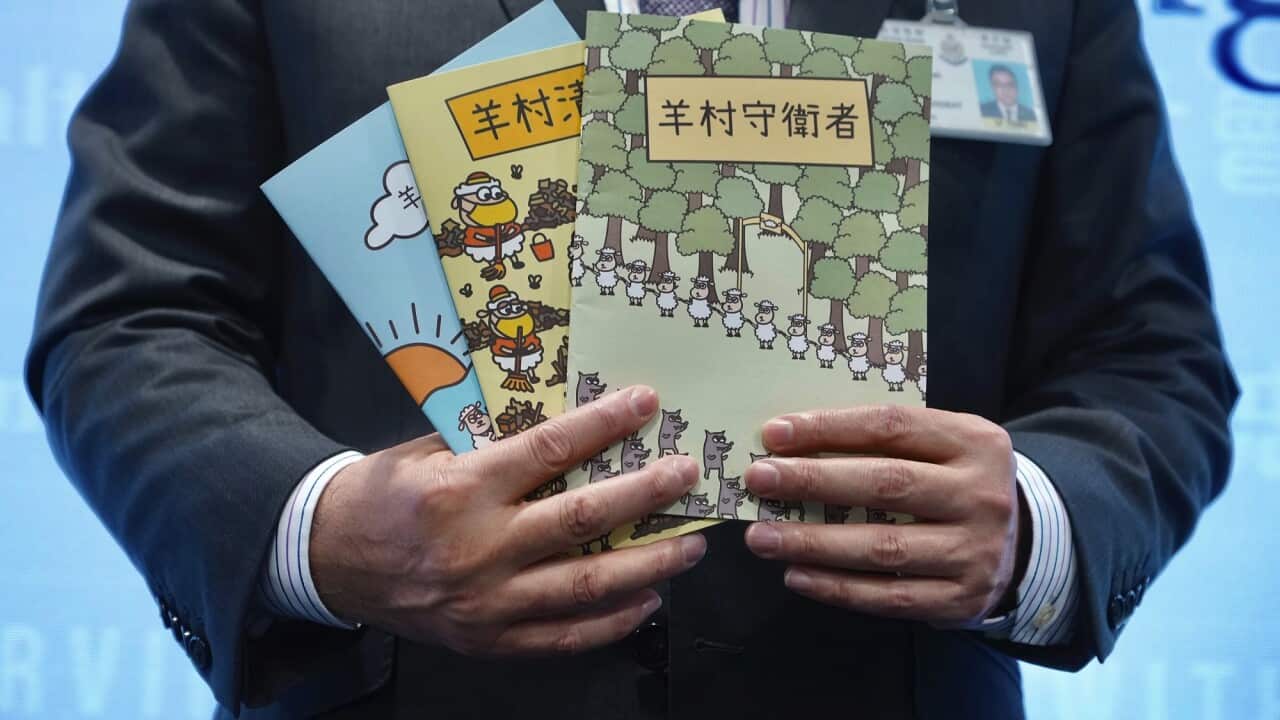《港區國安法》指定法官郭偉健判刑時,指3本 「羊村」系列兒童繪本,旨在進行「洗腦」。