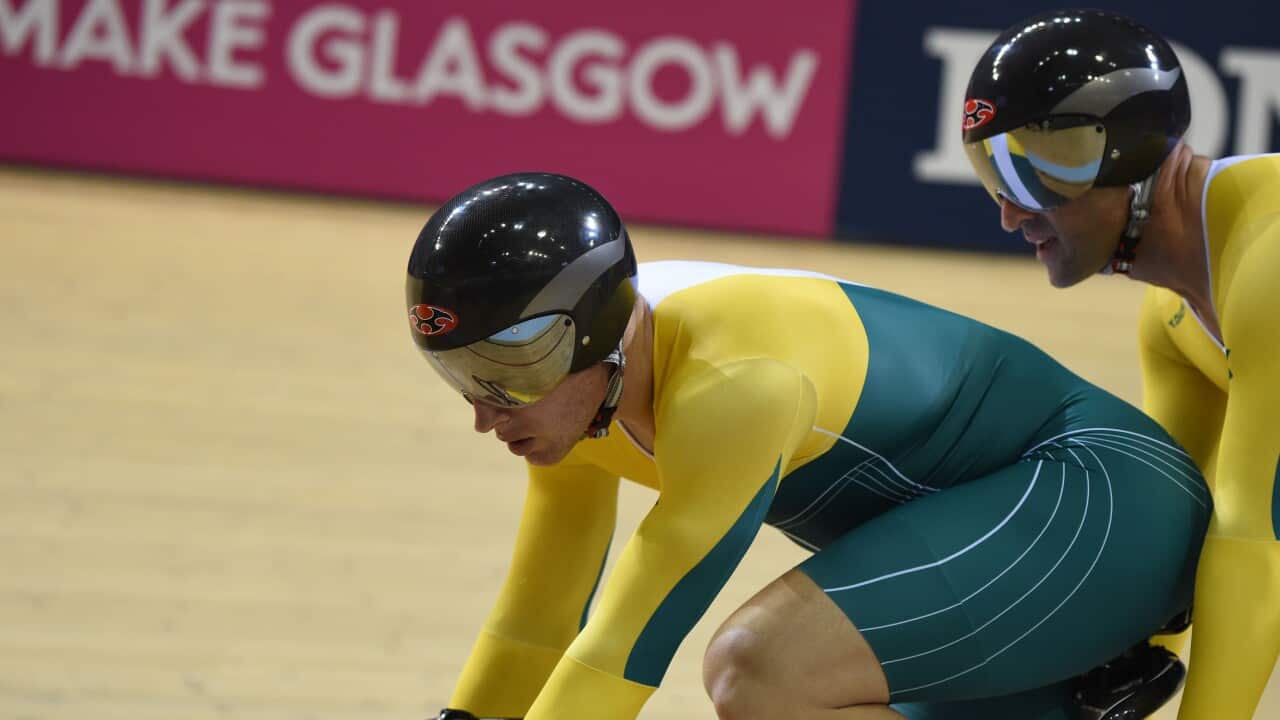 Australia's Kieran Modra and Jason Niblett in action.