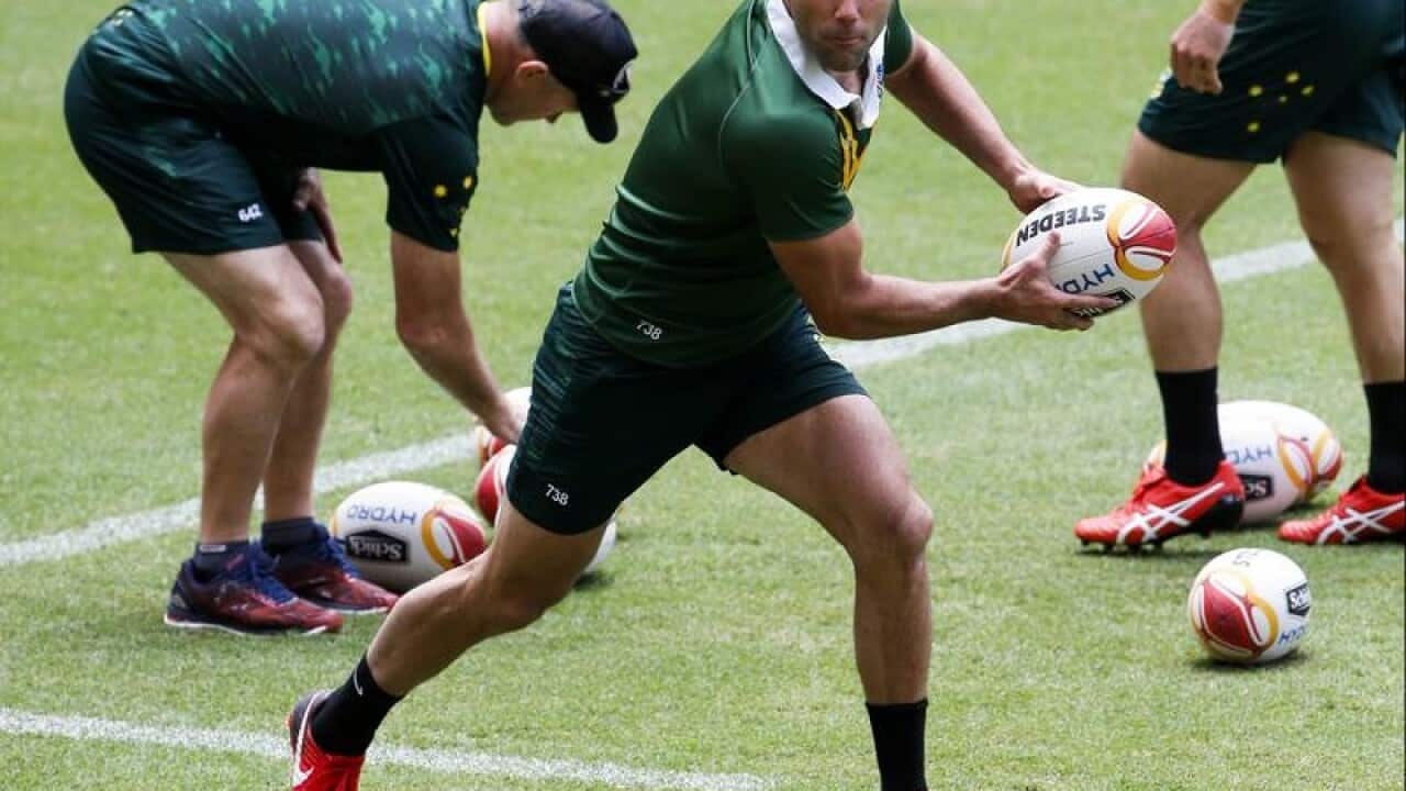 Kangaroos player Cameron Smith during a training session