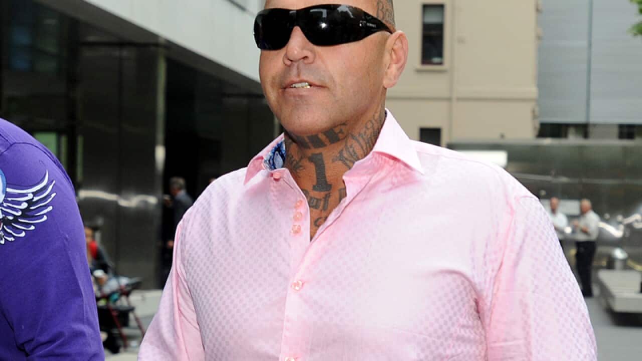 Toby Mitchell arrives at the Victorian County Courts