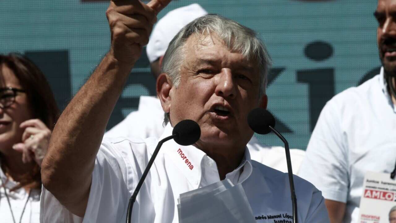 Presidential candidate Andres Manuel Lopez Obrador