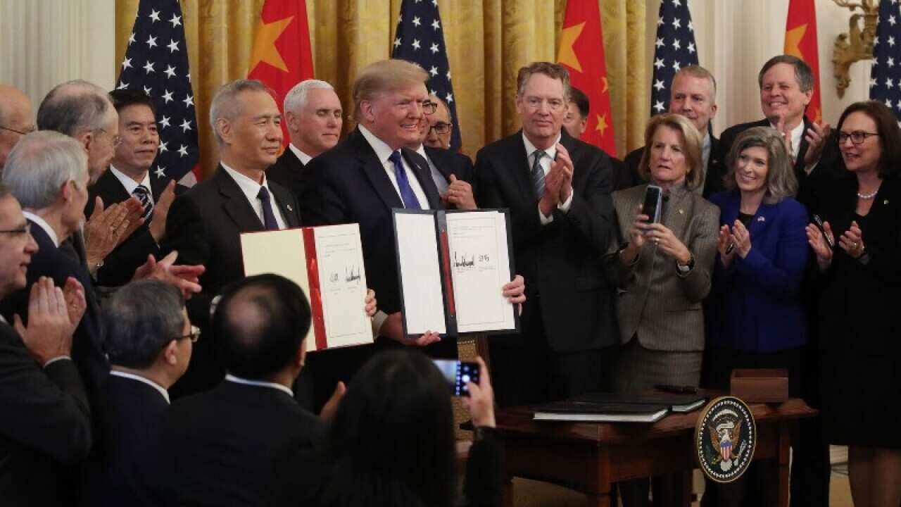 US President Donald Trump (right) and Chinese Vice Premier Liu He (Getty Images).