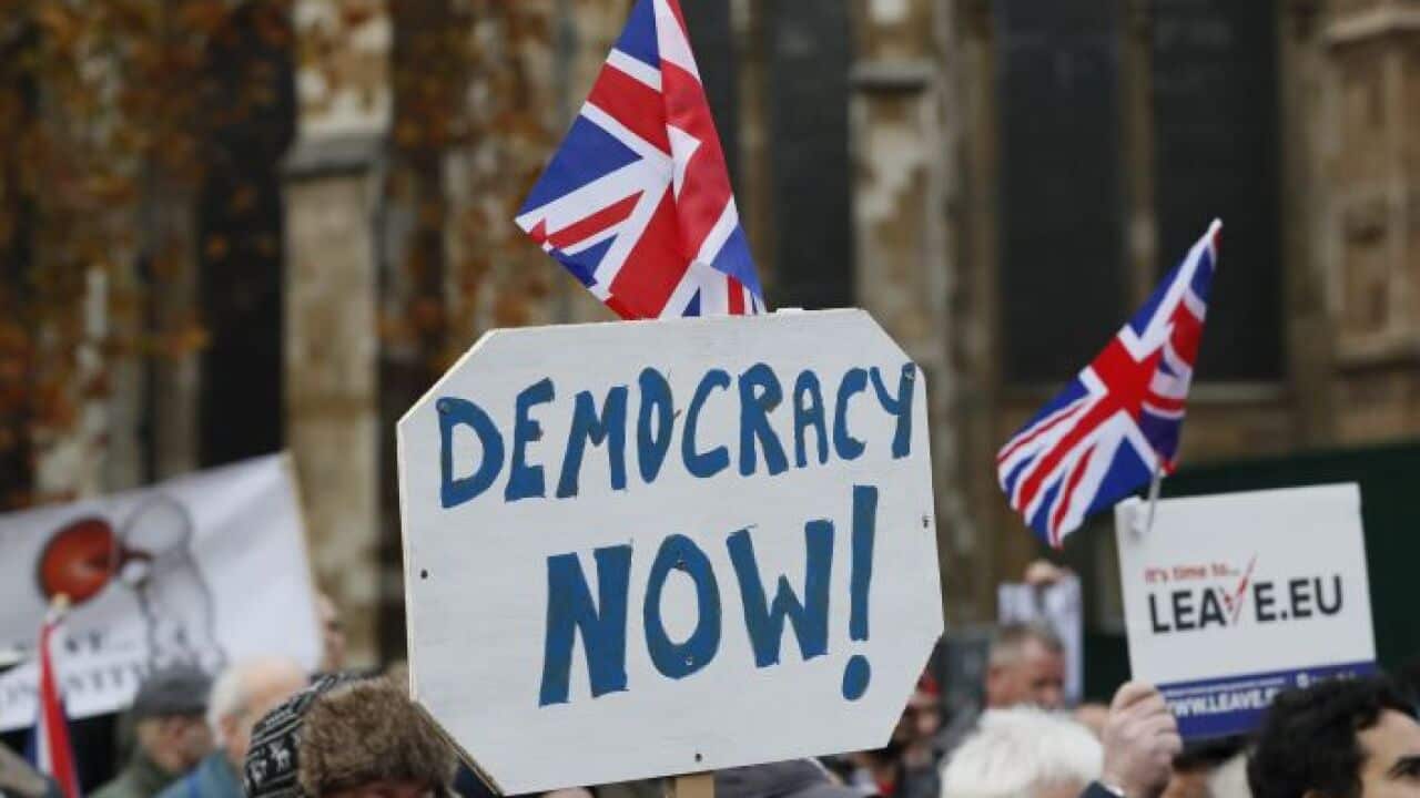 Pro-Brexit demonstrators