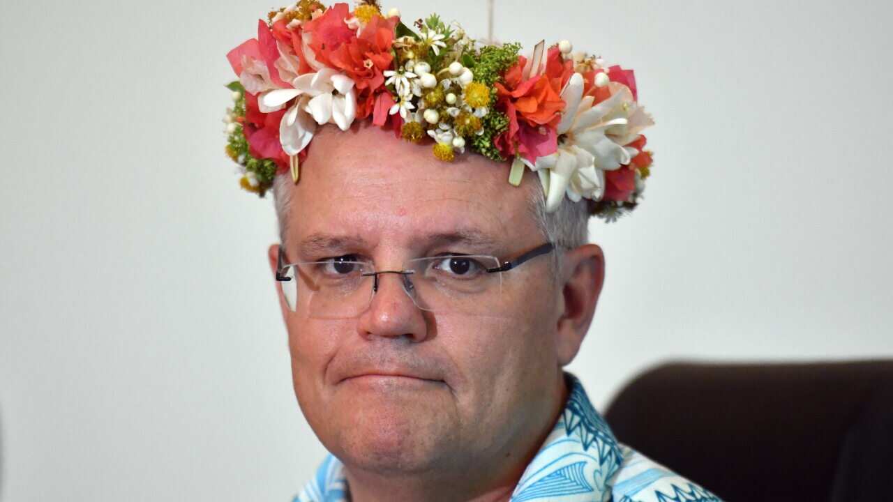 Prime Minister Scott Morrison at the Pacific Skills Portal Launch during the Pacific Islands Forum.