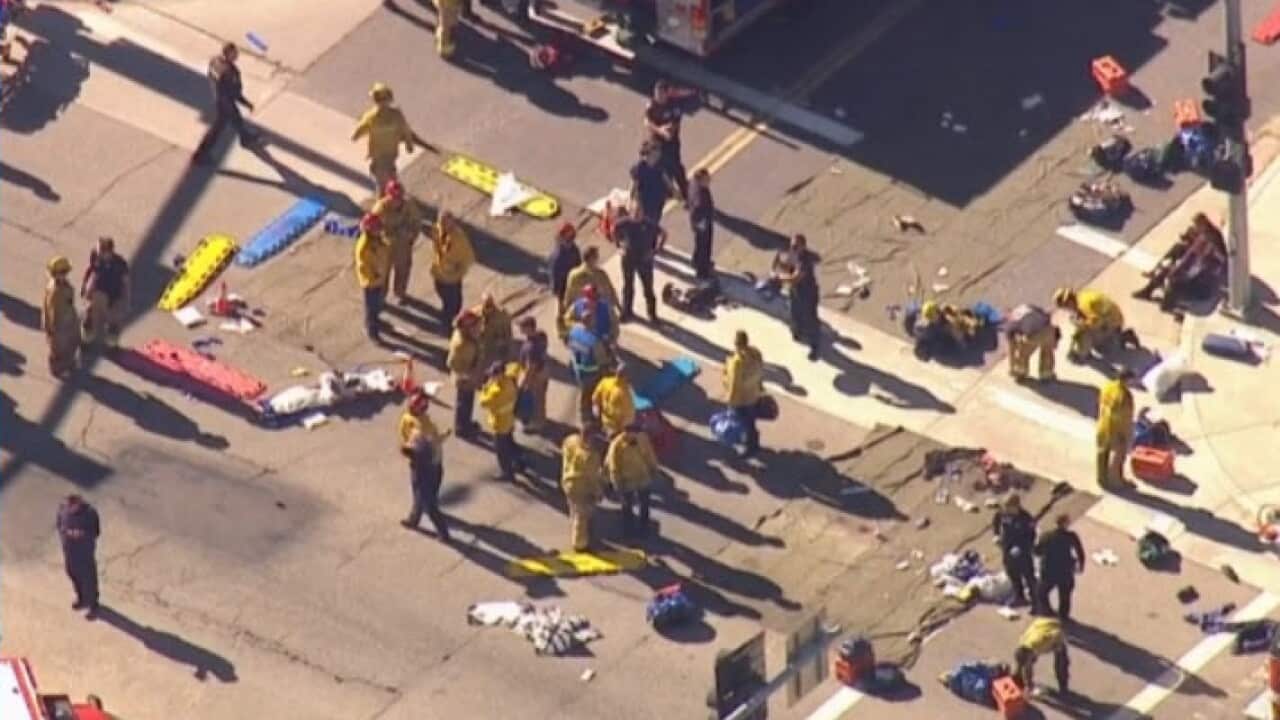 Triage area reportedly set up after a mass US shooting. (WKABC)