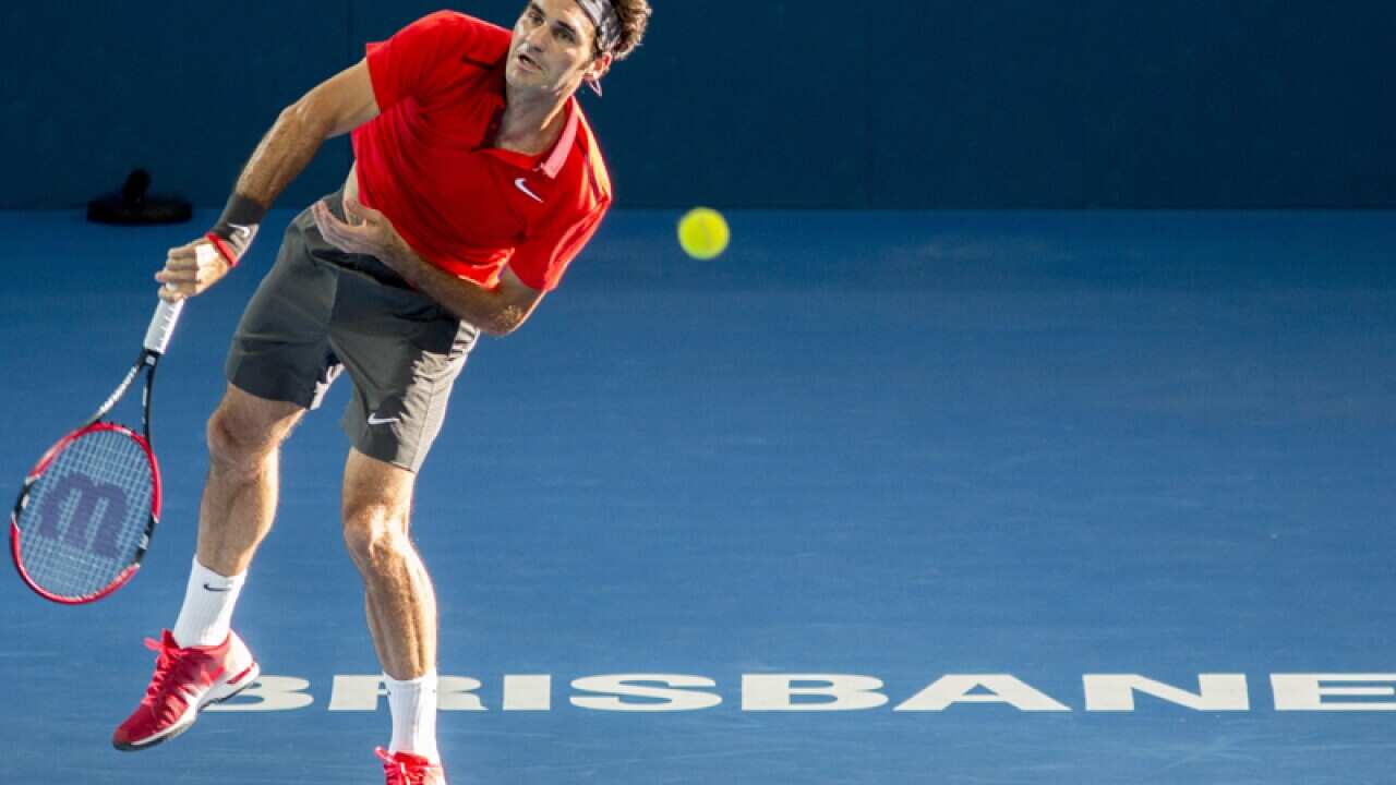 Roger Federer during the Brisbane International Tennis Tournament