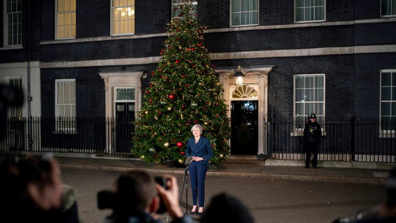 British prime minister Theresa May after surviving a no-confidence vote