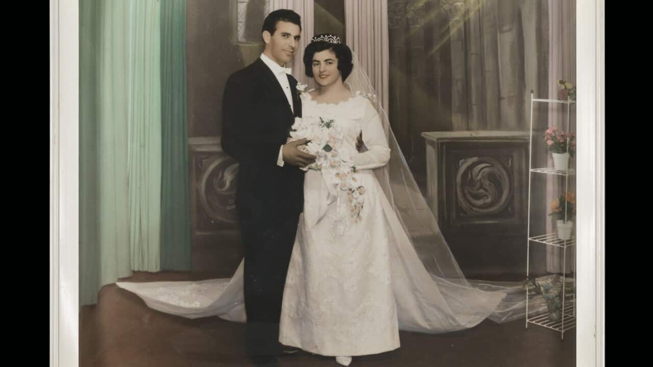 Marriage of Stamatoula Raissis and George Pavlakison 11 July 1965 at Greek Orthodox Church of Holy Trinity, Surry Hills, NSW.