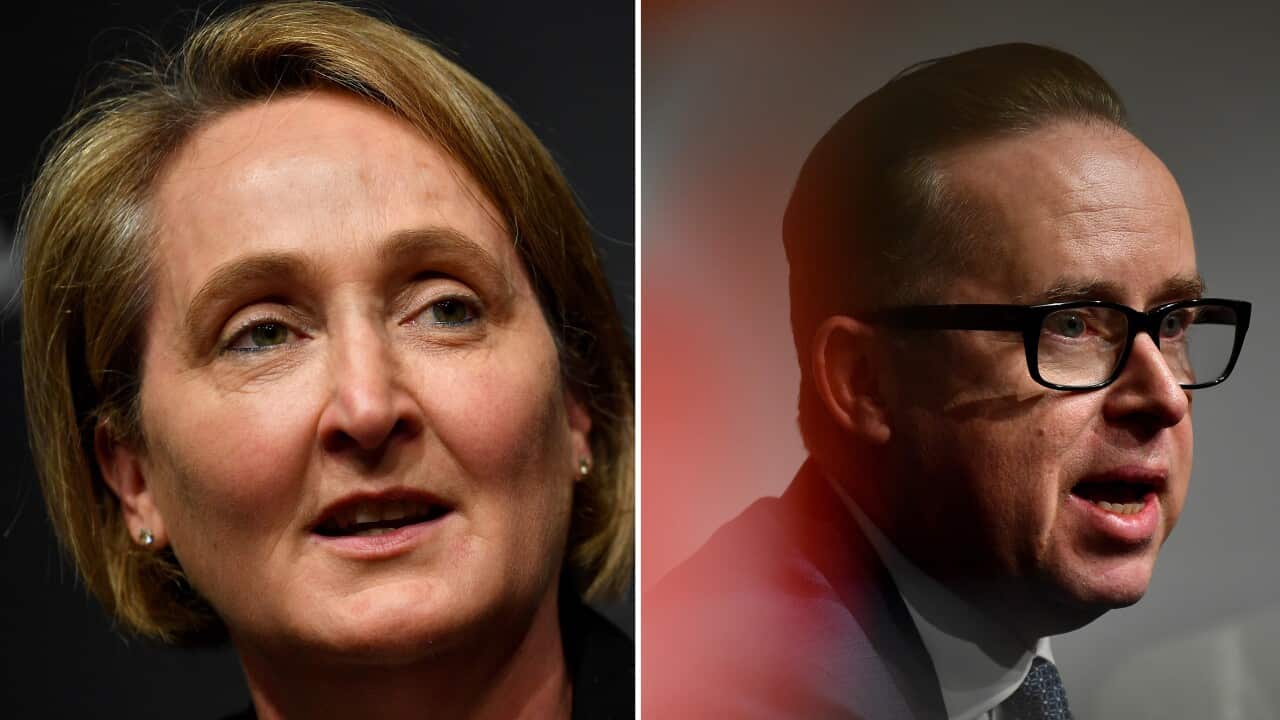 Split image of Vanessa Hudson (left) and Alan Joyce